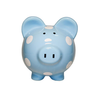 Decopatent Decopatent - Groot Spaarvarken Spaarpot - Keramiek - Afm 22 x 17 x 19 cm - Spaarpot varken voor volwassenen en kleine kinderen - Cadeau - Kleur: Blauw