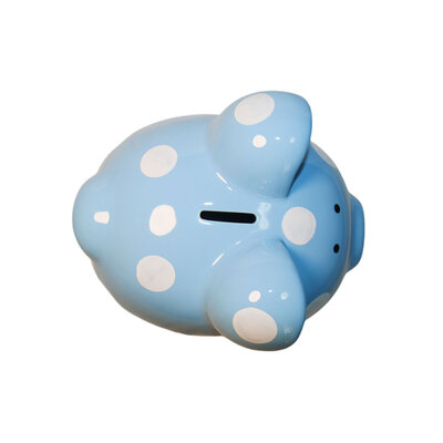 Decopatent Decopatent - Groot Spaarvarken Spaarpot - Keramiek - Afm 22 x 17 x 19 cm - Spaarpot varken voor volwassenen en kleine kinderen - Cadeau - Kleur: Blauw