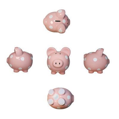 Decopatent Decopatent - Groot Spaarvarken Spaarpot - Keramiek - Afm 20 x 16 x 15 cm - Spaarpot varken voor volwassenen en kleine kinderen - Cadeau - Kleur: Roze