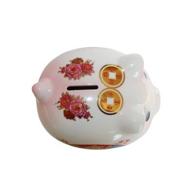 Decopatent Decopatent - Chinese Spaarvarken Spaarpot - China Geluks Spaarpot Keramiek - Chinees Style Afm 17 x 14 x 12 cm - Spaarpot varken voor volwassenen en kleine kinderen - Cadeau - Geluksbrenger - Kleur: China Style