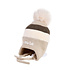 Decopatent Decopatent LITTLE CAT - Muts Kind - Kinder muts met pompon - 6 Maanden  t/m 6 jaar - Maat 48/52 - Kindermutsen Jongens & Meisjes - Gebreide Muts met Binnenvoering - Muts Baby / Peuter / Kleuter - Wintermuts - Kleur: Grijs met gekleurde Strepen