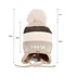 Decopatent Decopatent LITTLE CAT - Muts Kind - Kinder muts met pompon - 6 Maanden  t/m 6 jaar - Maat 48/52 - Kindermutsen Jongens & Meisjes - Gebreide Muts met Binnenvoering - Muts Baby / Peuter / Kleuter - Wintermuts - Kleur: Grijs met gekleurde Strepen