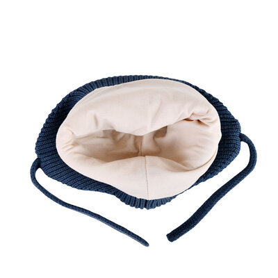 Decopatent Decopatent LITTLE CAT - Muts Kind - Kinder muts met pompon - 6 Maanden  t/m 6 jaar - Maat 48/52 - Kindermutsen Jongens & Meisjes - Gebreide Muts met Binnenvoering - Muts Baby / Peuter / Kleuter - Wintermuts - Kleur: Blauw met gekleurde Strepen