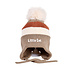 Decopatent Decopatent LITTLE CAT - Muts Kind - Kinder muts met pompon - 6 Maanden  t/m 6 jaar - Maat 48/52 - Kindermutsen Jongens & Meisjes - Gebreide Muts met Binnenvoering - Muts Baby / Peuter / Kleuter - Wintermuts - Kleur: Bruin met gekleurde Strepen
