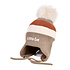Decopatent Decopatent LITTLE CAT - Muts Kind - Kinder muts met pompon - 6 Maanden  t/m 6 jaar - Maat 48/52 - Kindermutsen Jongens & Meisjes - Gebreide Muts met Binnenvoering - Muts Baby / Peuter / Kleuter - Wintermuts - Kleur: Bruin met gekleurde Strepen