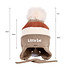Decopatent Decopatent LITTLE CAT - Muts Kind - Kinder muts met pompon - 6 Maanden  t/m 6 jaar - Maat 48/52 - Kindermutsen Jongens & Meisjes - Gebreide Muts met Binnenvoering - Muts Baby / Peuter / Kleuter - Wintermuts - Kleur: Bruin met gekleurde Strepen