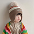 Decopatent Decopatent LITTLE CAT - Muts Kind - Kinder muts met pompon - 6 Maanden  t/m 6 jaar - Maat 48/52 - Kindermutsen Jongens & Meisjes - Gebreide Muts met Binnenvoering - Muts Baby / Peuter / Kleuter - Wintermuts - Kleur: Bruin met gekleurde Strepen