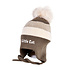 Decopatent Decopatent LITTLE CAT - Muts Kind - Kinder muts met pompon - 6 Maanden  t/m 6 jaar - Maat 48/52 - Kindermutsen Jongens & Meisjes - Gebreide Muts met Binnenvoering - Muts Baby / Peuter / Kleuter - Wintermuts - Kleur Donker Bruin met gekleurde Strepen