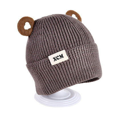 Decopatent Decopatent XCM - Muts Kind - Kinder muts met Oren - Teddy Bear - 6 Maanden  t/m 6 jaar - Maat 48/52 - Kindermutsen Jongens & Meisjes - Gebreide Muts met Binnenvoering - Muts Baby / Peuter / Kleuter - Wintermuts - Kleur: Bruin