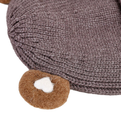 Decopatent Decopatent XCM - Muts Kind - Kinder muts met Oren - Teddy Bear - 6 Maanden  t/m 6 jaar - Maat 48/52 - Kindermutsen Jongens & Meisjes - Gebreide Muts met Binnenvoering - Muts Baby / Peuter / Kleuter - Wintermuts - Kleur: Bruin