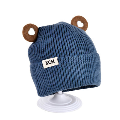 Decopatent Decopatent XCM - Muts Kind - Kinder muts met Oren - Teddy Bear - 6 Maanden t/m 6 jaar - Maat 48/52 - Kindermutsen Jongens & Meisjes - Gebreide Muts met Binnenvoering - Muts Baby / Peuter / Kleuter - Wintermuts - Kleur: Blauw