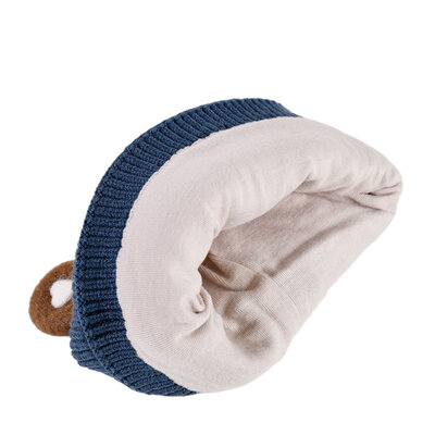 Decopatent Decopatent XCM - Muts Kind - Kinder muts met Oren - Teddy Bear - 6 Maanden t/m 6 jaar - Maat 48/52 - Kindermutsen Jongens & Meisjes - Gebreide Muts met Binnenvoering - Muts Baby / Peuter / Kleuter - Wintermuts - Kleur: Blauw