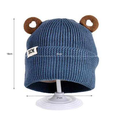 Decopatent Decopatent XCM - Muts Kind - Kinder muts met Oren - Teddy Bear - 6 Maanden t/m 6 jaar - Maat 48/52 - Kindermutsen Jongens & Meisjes - Gebreide Muts met Binnenvoering - Muts Baby / Peuter / Kleuter - Wintermuts - Kleur: Blauw