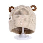 Decopatent Decopatent XCM - Muts Kind - Kinder muts met Oren - Teddy Bear - 6 Maanden t/m 6 jaar - Maat 48/52 - Kindermutsen Jongens & Meisjes - Gebreide Muts met Binnenvoering - Muts Baby / Peuter / Kleuter - Wintermuts - Kleur: Beige