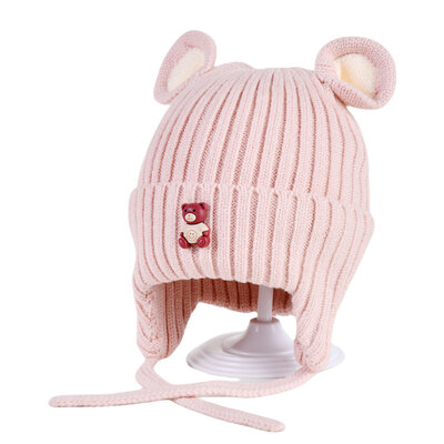 Decopatent Decopatent - Muts Kind - Kinder muts met Beren Oren - Teddy Bear - 6 Maanden t/m 6 jaar - Maat 48/52 - Kindermutsen Jongens & Meisjes - Gebreide Muts met Binnenvoering - Muts Baby / Peuter / Kleuter - Wintermuts - Kleur: Roze