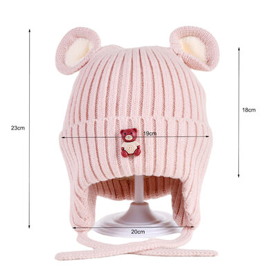 Decopatent Decopatent - Muts Kind - Kinder muts met Beren Oren - Teddy Bear - 6 Maanden t/m 6 jaar - Maat 48/52 - Kindermutsen Jongens & Meisjes - Gebreide Muts met Binnenvoering - Muts Baby / Peuter / Kleuter - Wintermuts - Kleur: Roze