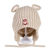 Decopatent Decopatent - Muts Kind - Kinder muts met Beren Oren - Teddy Bear - 6 Maanden t/m 6 jaar - Maat 48/52 - Kindermutsen Jongens & Meisjes - Gebreide Muts met Binnenvoering - Muts Baby / Peuter / Kleuter - Wintermuts - Kleur: Beige