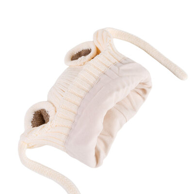 Decopatent Decopatent - Muts Kind - Kinder muts met Beren Oren - Teddy Bear - 6 Maanden t/m 6 jaar - Maat 48/52 - Kindermutsen Jongens & Meisjes - Gebreide Muts met Binnenvoering - Muts Baby / Peuter / Kleuter - Wintermuts - Kleur: Wit