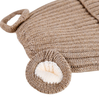Decopatent Decopatent - Muts Kind - Kinder muts met Beren Oren - Teddy Bear - 6 Maanden t/m 6 jaar - Maat 48/52 - Kindermutsen Jongens & Meisjes - Gebreide Muts met Binnenvoering - Muts Baby / Peuter / Kleuter - Wintermuts - Kleur: Bruin