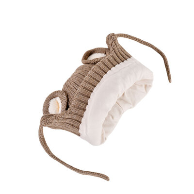 Decopatent Decopatent - Muts Kind - Kinder muts met Beren Oren - Teddy Bear - 6 Maanden t/m 6 jaar - Maat 48/52 - Kindermutsen Jongens & Meisjes - Gebreide Muts met Binnenvoering - Muts Baby / Peuter / Kleuter - Wintermuts - Kleur: Bruin