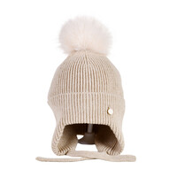 Decopatent Decopatent - Muts Kind - Kinder muts met pompon - 6 Maanden  t/m 6 jaar - Maat 48/52 - Kindermutsen Jongens & Meisjes - Gebreide Muts met Binnenvoering - Muts Baby / Peuter / Kleuter - Wintermuts - Kleur: Beige