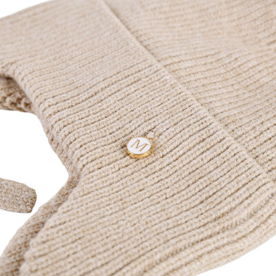Decopatent Decopatent - Muts Kind - Kinder muts met pompon - 6 Maanden  t/m 6 jaar - Maat 48/52 - Kindermutsen Jongens & Meisjes - Gebreide Muts met Binnenvoering - Muts Baby / Peuter / Kleuter - Wintermuts - Kleur: Beige