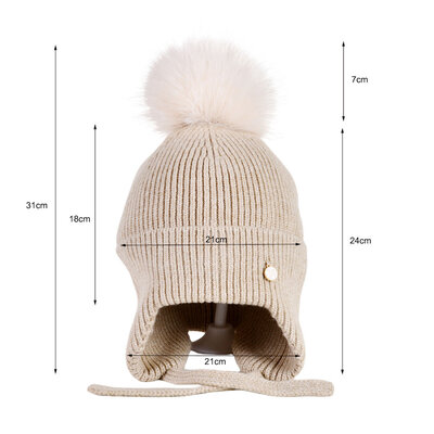 Decopatent Decopatent - Muts Kind - Kinder muts met pompon - 6 Maanden  t/m 6 jaar - Maat 48/52 - Kindermutsen Jongens & Meisjes - Gebreide Muts met Binnenvoering - Muts Baby / Peuter / Kleuter - Wintermuts - Kleur: Beige