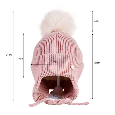 Decopatent Decopatent - Muts Kind - Kinder muts met pompon - 6 Maanden  t/m 6 jaar - Maat 48/52 - Kindermutsen Jongens & Meisjes - Gebreide Muts met Binnenvoering - Muts Baby / Peuter / Kleuter - Wintermuts - Kleur: Roze