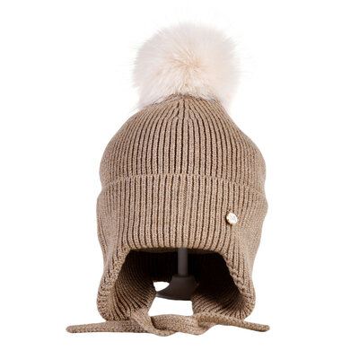 Decopatent Decopatent - Muts Kind - Kinder muts met pompon - 6 Maanden  t/m 6 jaar - Maat 48/52 - Kindermutsen Jongens & Meisjes - Gebreide Muts met Binnenvoering - Muts Baby / Peuter / Kleuter - Wintermuts - Kleur: Bruin