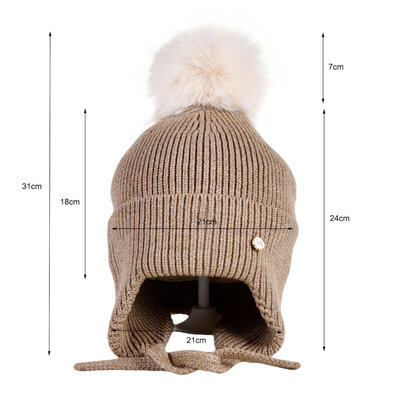 Decopatent Decopatent - Muts Kind - Kinder muts met pompon - 6 Maanden  t/m 6 jaar - Maat 48/52 - Kindermutsen Jongens & Meisjes - Gebreide Muts met Binnenvoering - Muts Baby / Peuter / Kleuter - Wintermuts - Kleur: Bruin