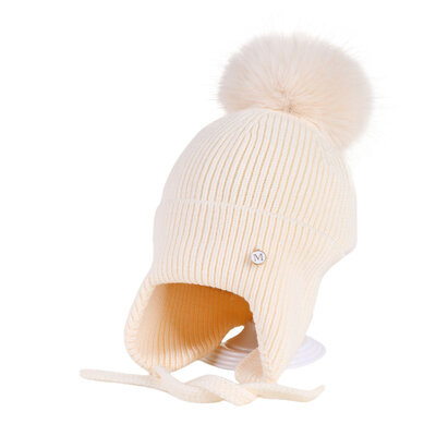 Decopatent Decopatent - Muts Kind - Kinder muts met pompon - 6 Maanden  t/m 6 jaar - Maat 48/52 - Kindermutsen Jongens & Meisjes - Gebreide Muts met Binnenvoering - Muts Baby / Peuter / Kleuter - Wintermuts - Kleur: Wit