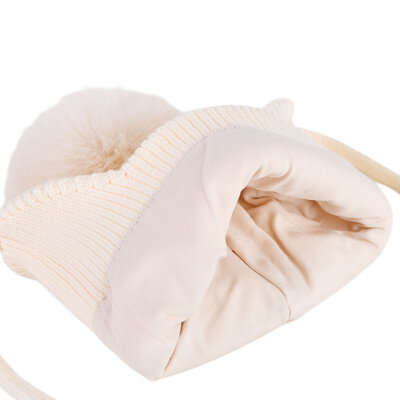 Decopatent Decopatent - Muts Kind - Kinder muts met pompon - 6 Maanden  t/m 6 jaar - Maat 48/52 - Kindermutsen Jongens & Meisjes - Gebreide Muts met Binnenvoering - Muts Baby / Peuter / Kleuter - Wintermuts - Kleur: Wit