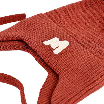 Decopatent Decopatent - Muts Kind - Kinder muts met pompon - M Embleem - 6 Maanden  t/m 6 jaar - Maat 48/52 - Kindermutsen Jongens & Meisjes - Gebreide Muts met Binnenvoering - Muts Baby / Peuter / Kleuter - Wintermuts - Kleur: Rood