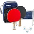 Relaxdays Relaxdays tafeltennisbatjes set - 27x17x5 cm - 2 batjes - met net - 3 ballen - 3 sterren - blauw