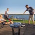 Relaxdays Relaxdays tafeltennisbatjes set - 27x17x5 cm - 2 batjes - met net - 3 ballen - 3 sterren - blauw