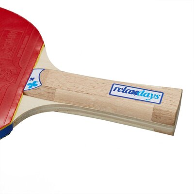 Relaxdays Relaxdays tafeltennisbatjes set - 27x17x5 cm - 2 batjes - met net - 3 ballen - 3 sterren - blauw