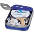 Relaxdays Relaxdays tafeltennis set - 14x150x1,7 cm - 2 sterren - 2 batjes - 3 ballen - tafeltennisnet - blauw