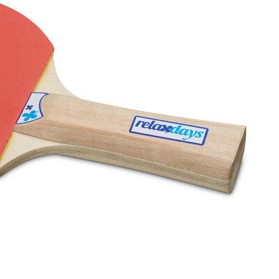 Relaxdays Relaxdays tafeltennis set - 14x150x1,7 cm - 2 sterren - 2 batjes - 3 ballen - tafeltennisnet - blauw