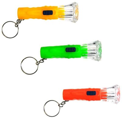 Decopatent Decopatent - 100 STUKS - Gekleurde Zaklamp Sleutelhangers - Inclusief Batterij - Traktatie Jongen & Meisjes - Zaklampjes Uitdeelcadeautjes
