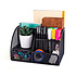Decopatent Decopatent - Pennenbak 6 vakken en Schuiflade - Pennenhouder - Desk - Bureau organizer - Mesh - Metaal - Pennenbakjes - Zwart