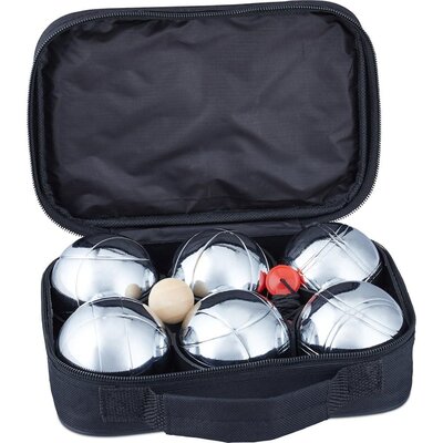 Decopatent Jeu de Boules SET - 6 ballen Diameter: 7.2 Cm - Metaal - Petanque - Jeu de Boules SET in Draagtas - Inclusief Afstandmeter - Jeu de boules set volwassenen