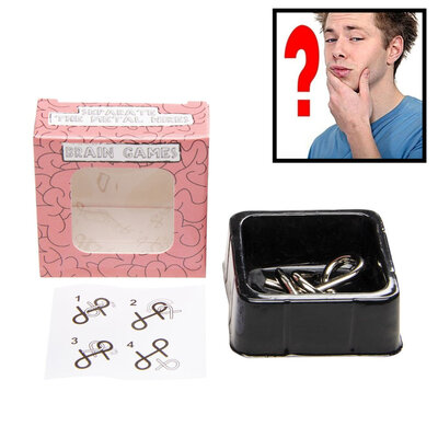 Decopatent 24 STUKS Metalen IQ Puzzels - Geduldspel - Uitdeelcadeaus - Traktatie Uitdeelcadeautjes voor kinderen - Grabbelton - School - Kinderfeestje - Klein Speelgoed Trakteren - Grabbelton Traktaties Cadeautjes