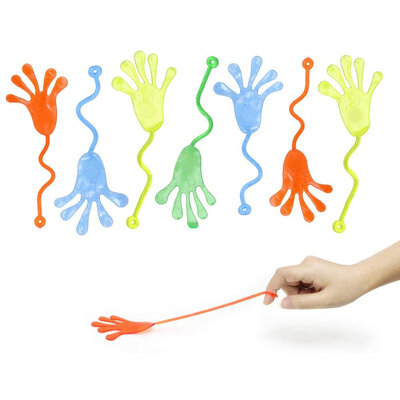 Decopatent 48 STUKS Plakhandjes - Sticky Hands - Kleefbare handjes - Uitdeelcadeaus - Kleefhandjes - Traktatie Uitdeelcadeautjes voor kinderen - Grabbelton - School - Kinderfeestje - Klein Speelgoed Trakteren - Grabbelton Traktaties Cadeautjes