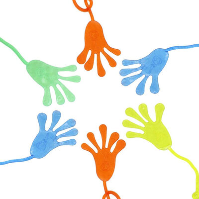 Decopatent 48 STUKS Plakhandjes - Sticky Hands - Kleefbare handjes - Uitdeelcadeaus - Kleefhandjes - Traktatie Uitdeelcadeautjes voor kinderen - Grabbelton - School - Kinderfeestje - Klein Speelgoed Trakteren - Grabbelton Traktaties Cadeautjes