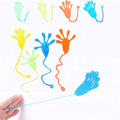 Decopatent 48 STUKS Plakhandjes - Sticky Hands - Kleefbare handjes - Uitdeelcadeaus - Kleefhandjes - Traktatie Uitdeelcadeautjes voor kinderen - Grabbelton - School - Kinderfeestje - Klein Speelgoed Trakteren - Grabbelton Traktaties Cadeautjes