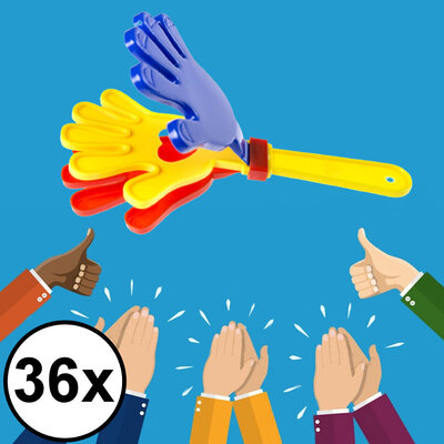 Decopatent 36 STUKS Klaphandjes - Uitdeelcadeaus - Traktatie Uitdeelcadeautjes voor kinderen - Grabbelton - School - Kinderfeestje - Klein Speelgoed Trakteren - Grabbelton Traktaties Cadeautjes