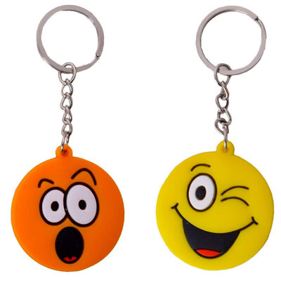 Decopatent 48 STUKS Vrolijke Gezichten Smiley Sleutelhangers - Uitdeelcadeaus - Traktatie Uitdeelcadeautjes voor kinderen - Grabbelton - School - Kinderfeestje - Klein Speelgoed Trakteren - Grabbelton Traktaties Cadeautjes