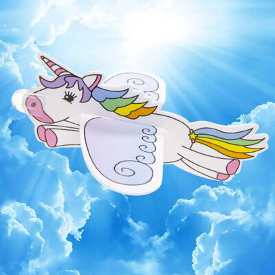 Decopatent 48 STUKS Foam Unicorn Vliegtuigen - Fighter Gliders - Uitdeelcadeaus - Traktatie Uitdeelcadeautjes voor kinderen - Grabbelton - School - Kinderfeestje - Klein Speelgoed Trakteren - Grabbelton Traktaties Cadeautjes