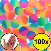 Decopatent 100 STUKS Frosted Stuiterballen 2.7 Cm - Uitdeelcadeaus - Traktatie Uitdeelcadeautjes voor kinderen - Grabbelton - School - Kinderfeestje - Klein Speelgoed Trakteren - Grabbelton Traktaties Cadeautjes