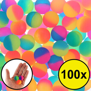 Decopatent 100 STUKS Frosted Stuiterballen 2.7 Cm - Uitdeelcadeaus - Traktatie Uitdeelcadeautjes voor kinderen - Grabbelton - School - Kinderfeestje - Klein Speelgoed Trakteren - Grabbelton Traktaties Cadeautjes